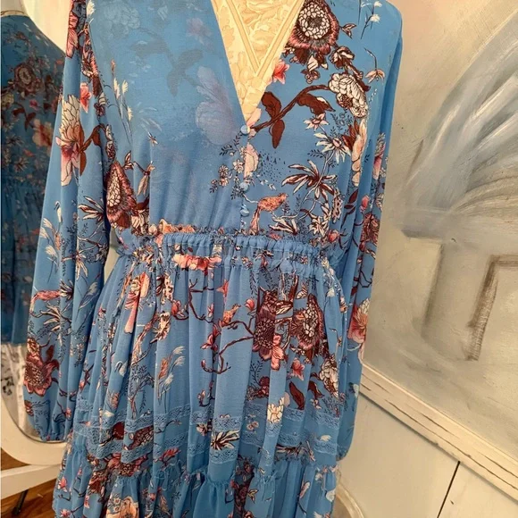 Free People | Dresses | Free People Floral Blue Short Dress | Poshmark Free People | Dresses | Free People Floral Blue Short Dress | Poshmark